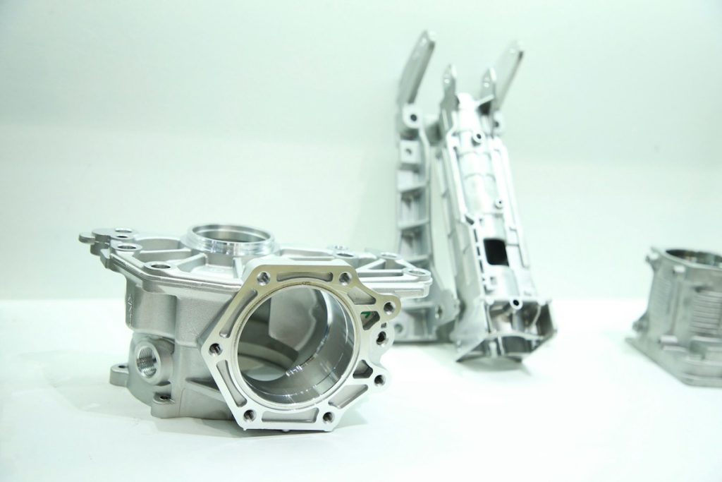 Aluminum die-cast housings after machining